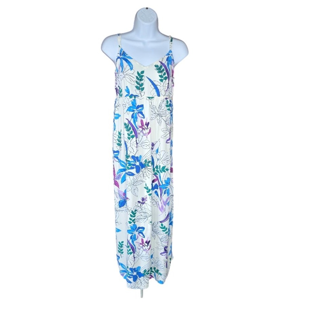Isabel by Ingrid + Isabel Maxi Dress‎ Maternity XS White Floral Tropical Summer